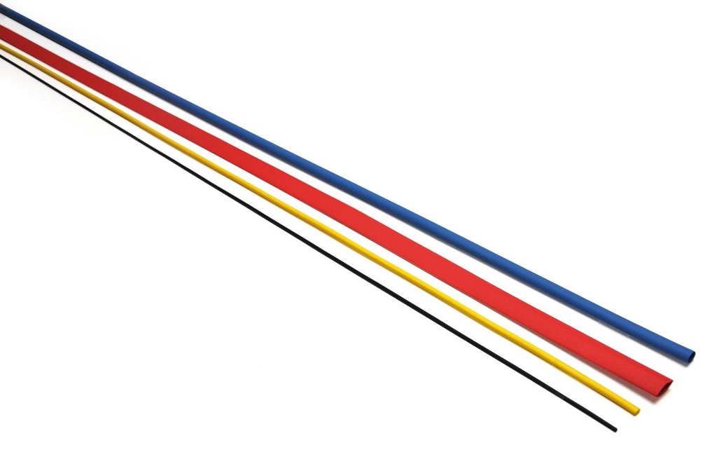 Gaine thermo en barre de 1,22 m 6,4 mm av. rétreint noire