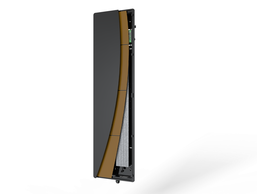 Radiateur connecté CAMPAVER nativ Horizontal 1500W Verre massif Noir astrakan