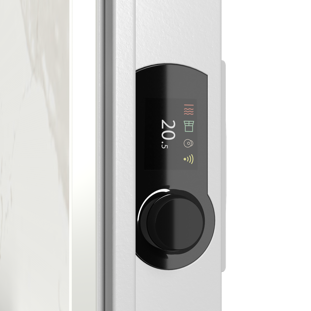Radiateur sèche-serviettes connecté KERAMOS HUG nativ 1000W Marbre blanc