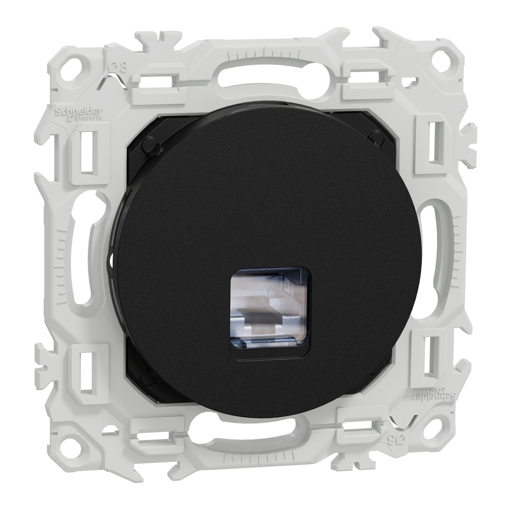 Odace - prise RJ45 - Cat6 STP grade 2TV min à grade 3TV - noir onyx