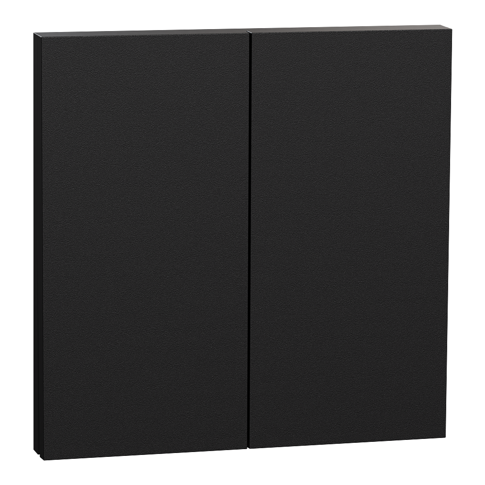 Odace Intégral - enjoliveur et plaque - pour VV ou poussoir double - Noir onyx