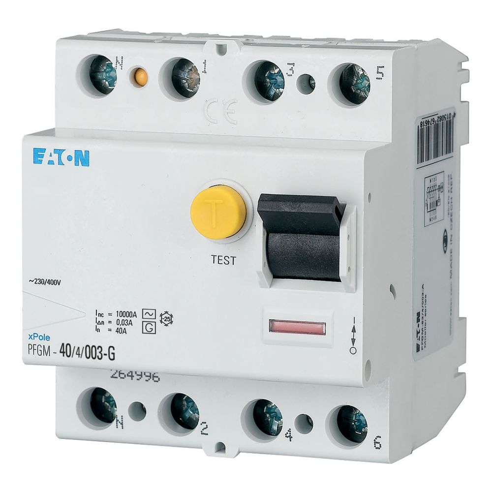 Interrupteur différentiel PFGM, 4P, 40A 30mA type G