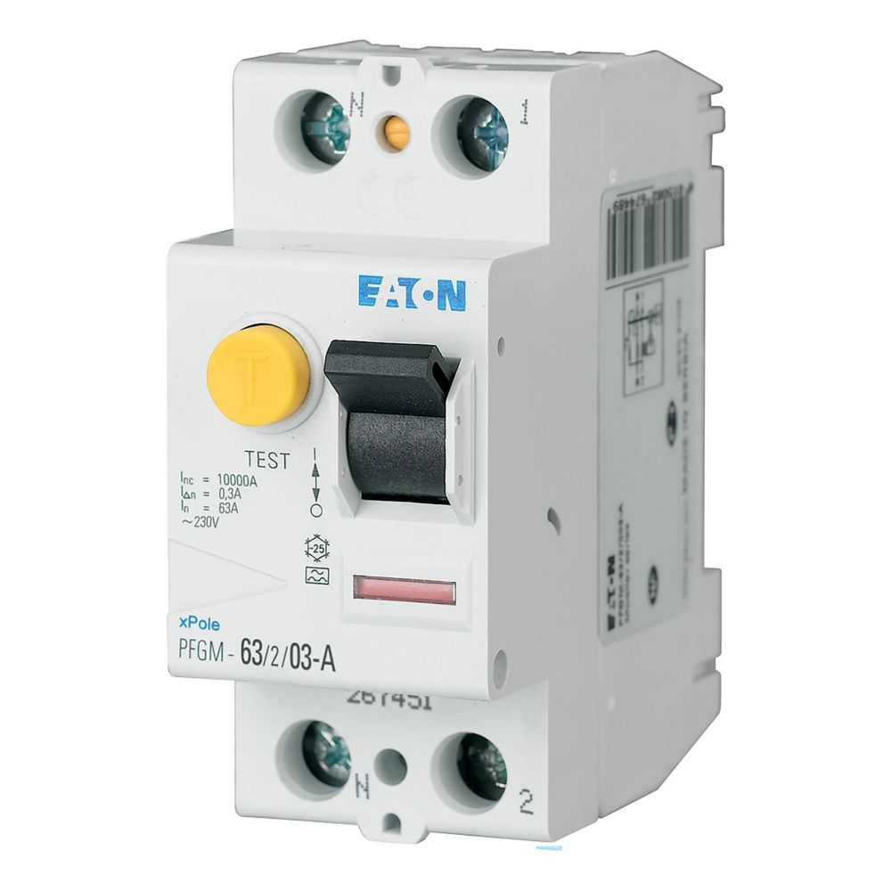 Interrupteur différentiel PFGM, 2P, 63A 300mA type A
