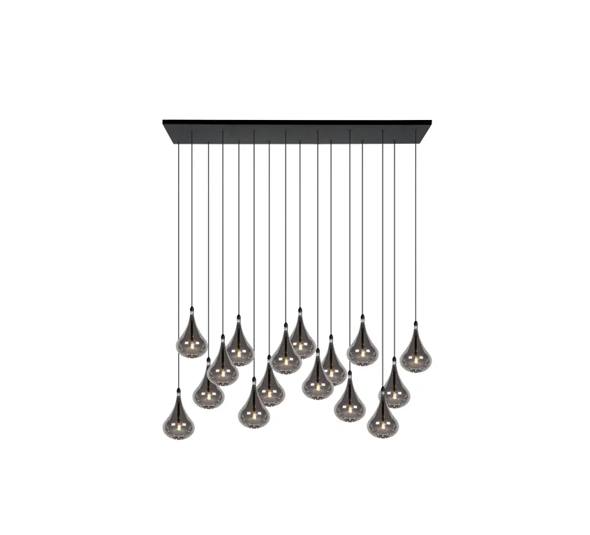 TEARS Suspension-Noir-LED Dimm.-16xG4-1,5W-3000K