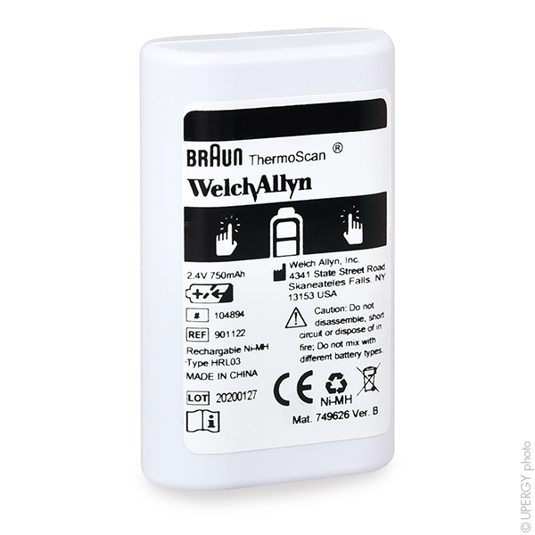 Batterie(s) Batterie médicale rechargeable Braun Thermoscan 2.4V 750mAh