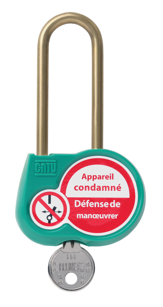 Cadenas vert anse 70mm diamètre 6mm clé aléatoire.