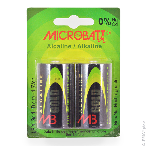 Blister(s) x 2 Pile alcaline blister x2 MB LR20 - D 1.5V 19.76Ah