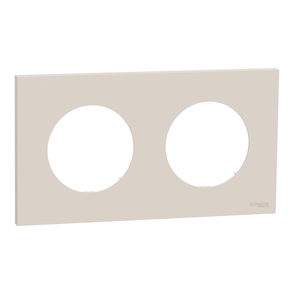 Odace - plaque de finition 2 postes - couleur Beige sable