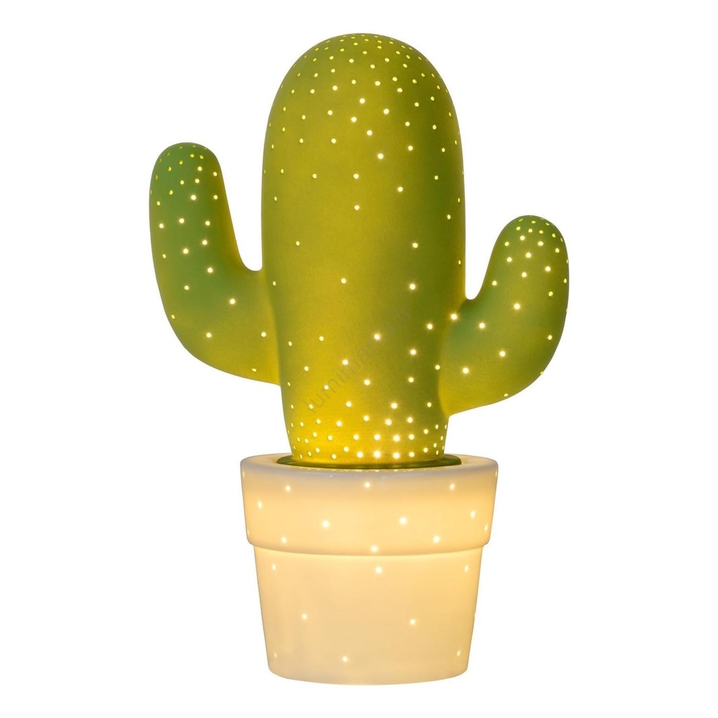 CACTUS Lampe de tab.-Vert-1xE14-25W-Cérami.