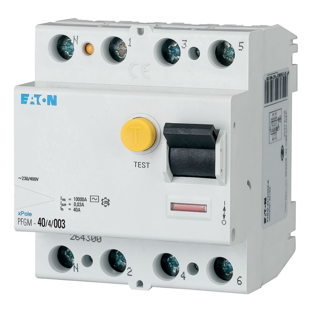 Interrupteur différentiel PFGM, 4P, 40A 30mA type AC