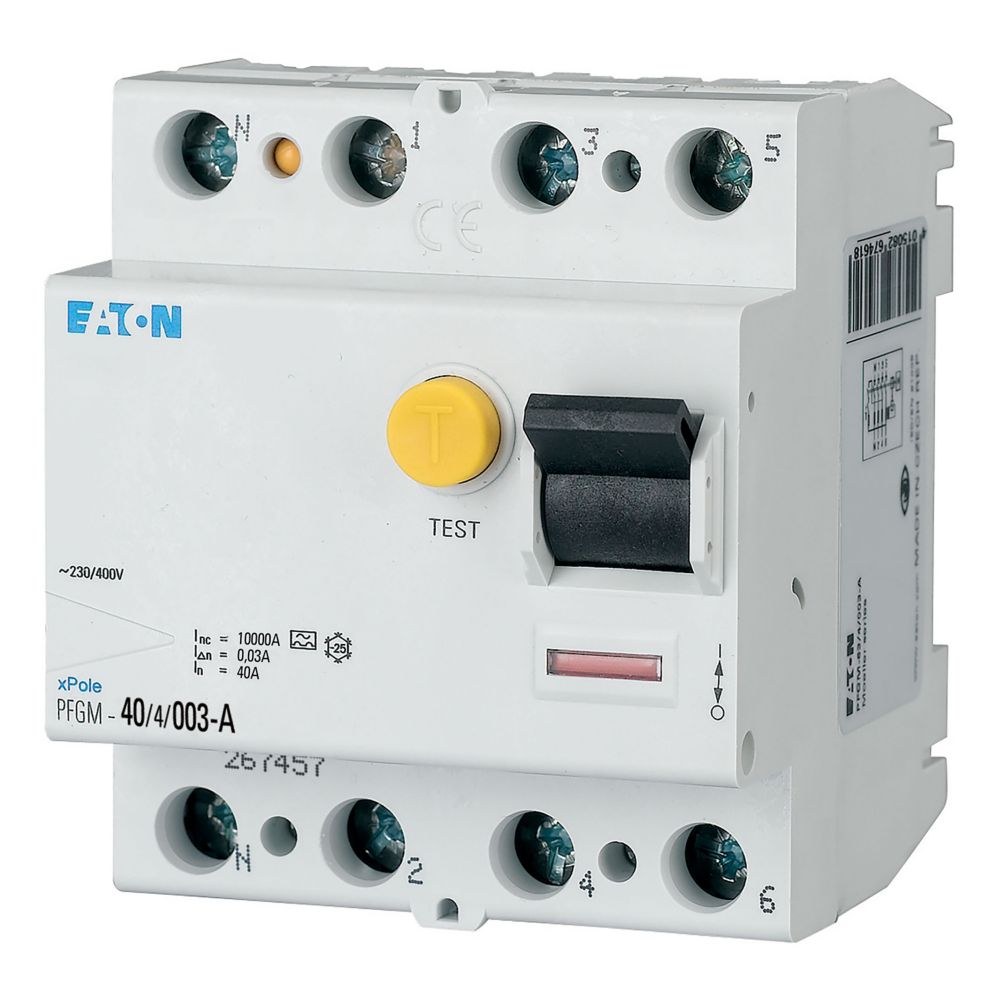 Interrupteur différentiel PFGM, 4P, 40A 30mA type A