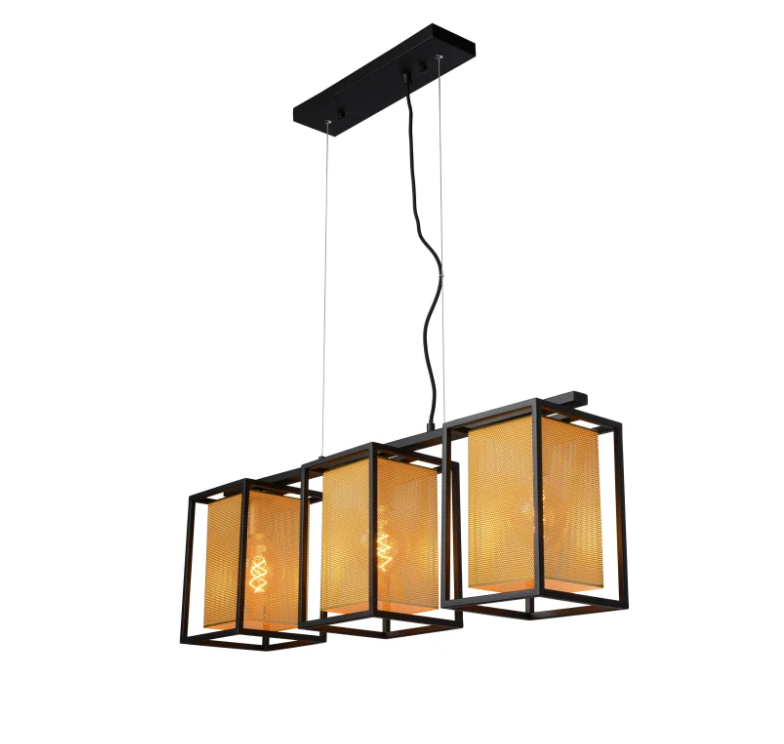 SANSA Suspension-Noir-3xE27-40W-Métal