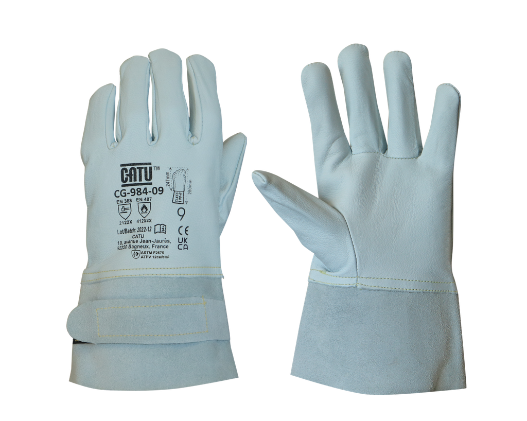 Surgants en cuir pour gants isolants courts, domaine BT taille 8