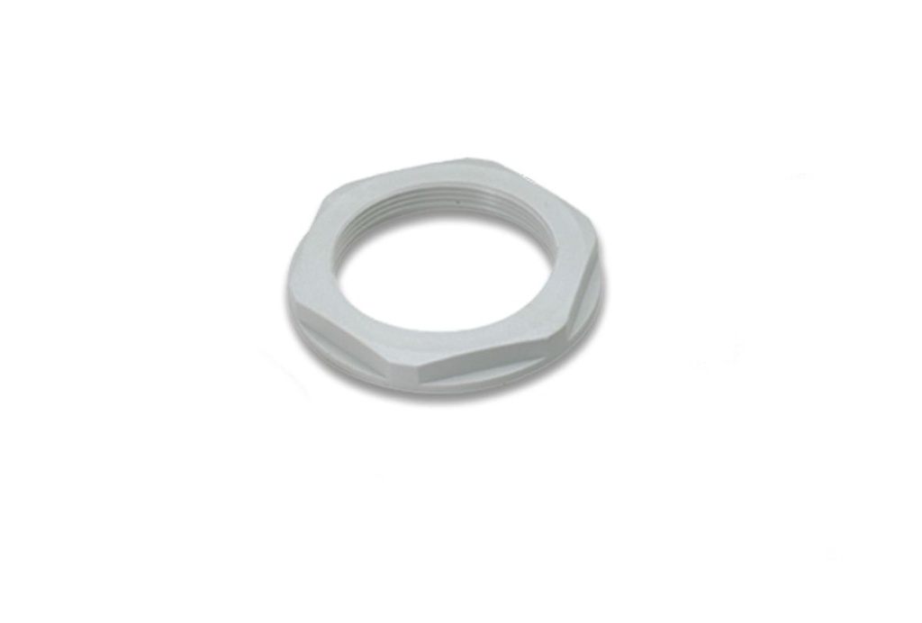 Ecrou en polyamide avec collerette Pg 29 gris (RAL 7035)