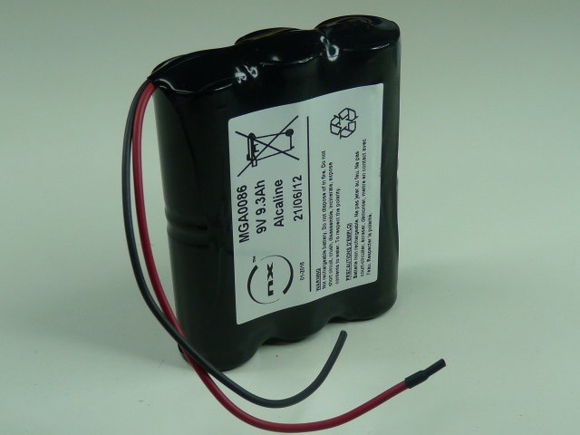 Pack(s) Batterie alcaline 6x LR14 NX 6S1P ST5 9V 9.3Ah fils