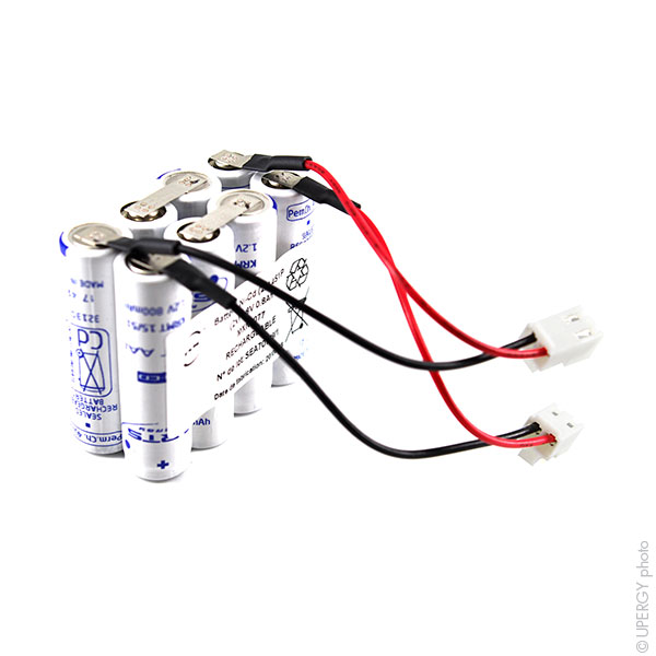 Pack(s) Batterie Nicd 8x  AA HT (2x) 4S1P  ST2  (2x) 4.8V 0.8Ah JST