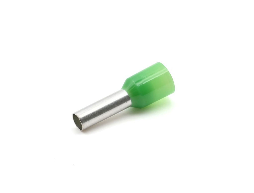 Embout de câblage 6 mm² simple longueur 12 mm vert