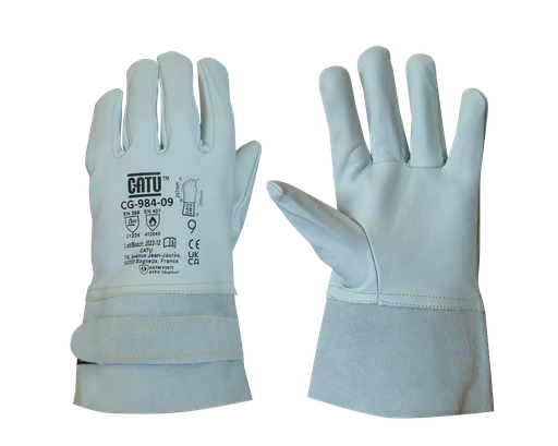 [CATCG-984-09] Surgants en cuir pour gants isolants courts, domaine BT taille 9