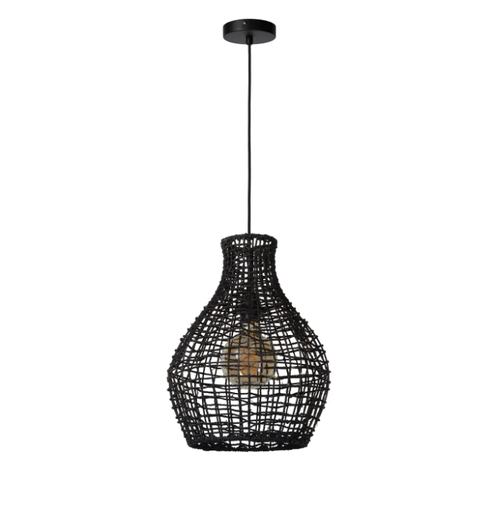 [LUC03438/35/30] ALBAN Suspension-Noir-Ø35-1xE27-40W-Papier