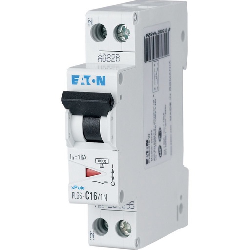 [EAT264690] Disjoncteur modulaire PLG6, 1P+N, 2A, courbe C, 10kA (EN 60947-2)