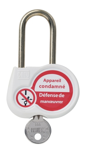 [CATAL-230-B-111] cadenas blanc anse de 50mm clé identique 111