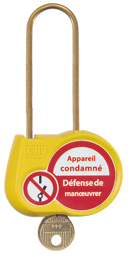 [CATAL240SJ111] cadenas jaune 70mm d.4mm clé identique 111