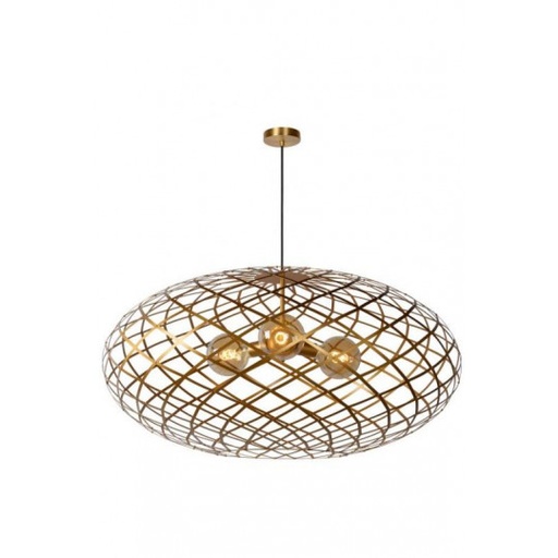 [LUC21417/99/02] WOLFRAM Suspension-Or Mat.-Ø100-3xE27-60W-Métal