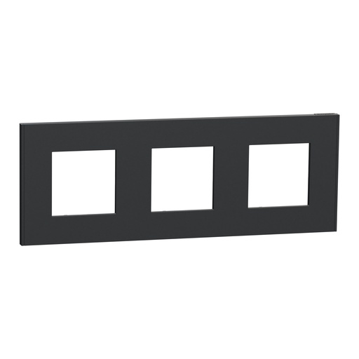 [SCHNU600654] Unica Déco Essentielle - Plaque de finition - Anthracite - 3 postes horiz vert
