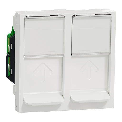 [SCHNU342018] Unica - prise RJ45 double - cat 5 UTP - 2 mod - Blanc - méca seul