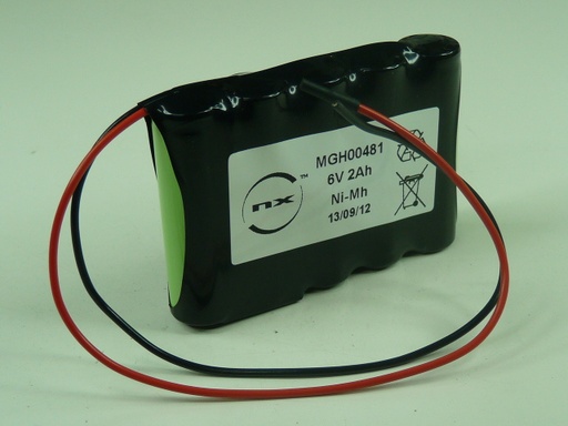 [ENIMGH00481] Pack(s) Batterie Nimh 5x AA NX 5S1P ST1 6V 2000mAh Fils