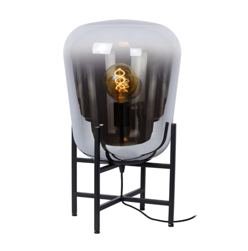 [LUC25502/32/65] GLORIO Lampe de tab.-Noir-Ø32-1xE27-60W-Verre