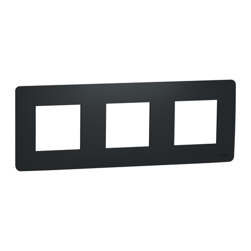 [SCHNU200654] Unica Studio - plaque de finition - Anthracite - 3 postes