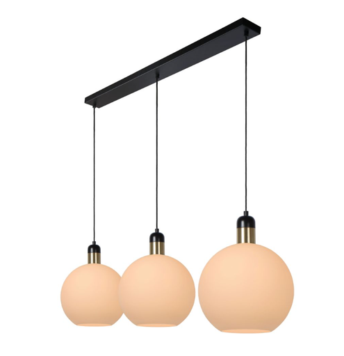 [LUC34438/03/61] JULIUS Suspension-Opalin-3xE27-40W-Verre