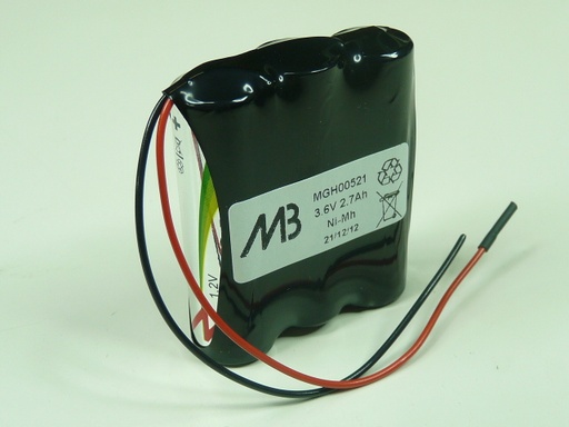 [ENIMGH00521] Pack(s) Batterie Nimh 3x AA NX 3S1P ST1 3.6V 2400mAh Fils