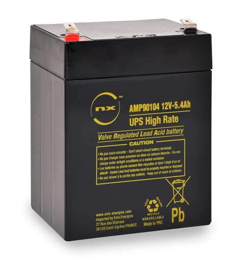[ENIAMP90104] Unité(s) Batterie onduleur (UPS) NX 5.4-12 UPS High Rate 12V 5.4Ah F6.35
