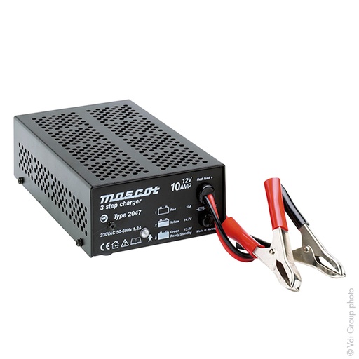 [ENICEP5198] Unité(s) Chargeur plomb 12V/10A 230V Mascot 2047 - pinces crocodiles (Intelligen