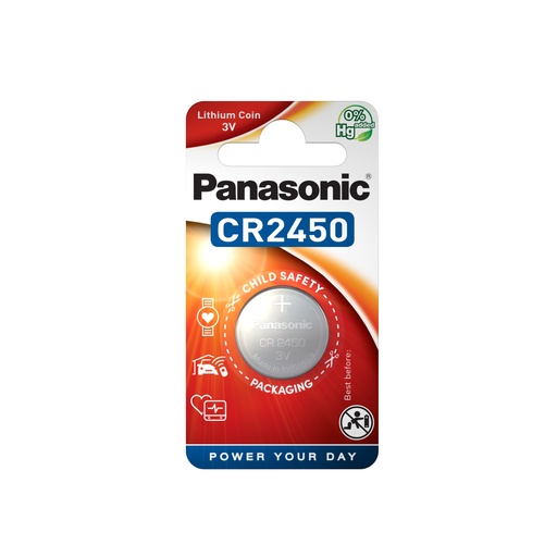 [ENIPBL6484] Blister(s) x 1 Pile bouton lithium blister CR2450 PANASONIC 3V 0.62Ah