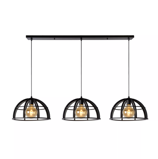 [LUC76464/03/30] DIKRA Suspension-Noir-Ø40-3xE27-60W-Métal