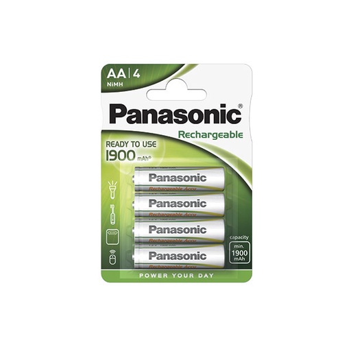 [ENIACH6437] Blister(s) x 4 Accus Nimh blister x4 AA PANASONIC READY TO USE 1.2V 1900mAh