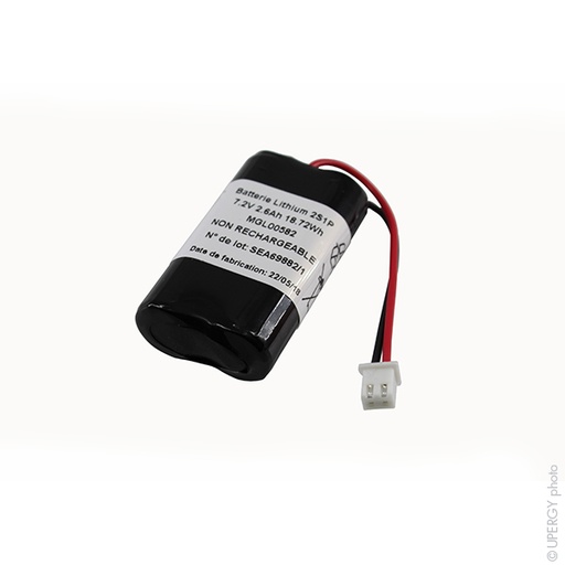 [ENIMGL00582] Pack(s) Batterie lithium 2x AA LS14500 2S1P ST1 7.2V 2.6Ah JST