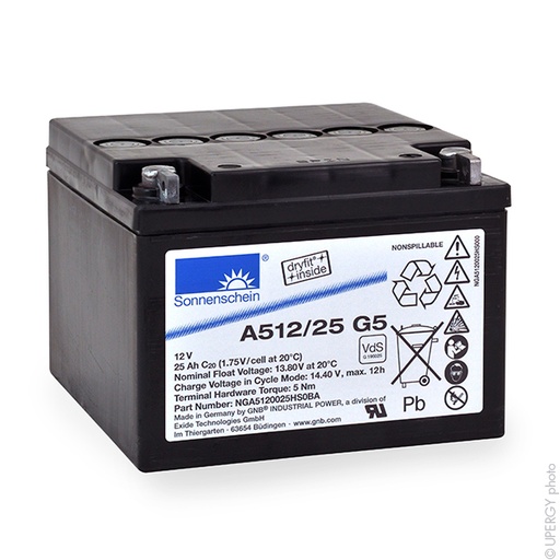 [ENIAMP8084] Batterie(s) Batterie plomb etanche gel A512/25G5 12V 25Ah M5-M
