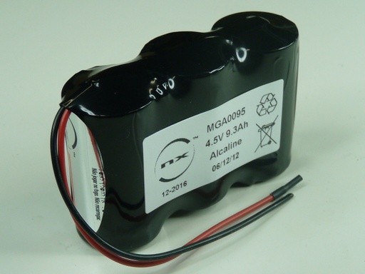 [ENIMGA0095] Pack(s) Batterie alcaline 3x C 3S1P ST1 4.5V 9300mAh Fils