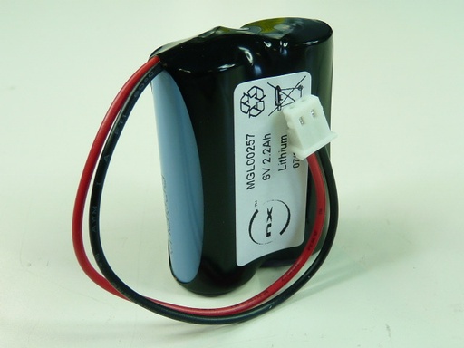 [ENIMGL00257] Pack(s) Batterie lithium 2x CR17450 2S1P ST1 6V 2.4Ah Molex