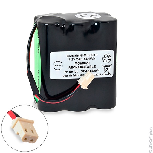 [ENIMGH0029] Pack(s) Batterie Nimh 6x AA NX 6S1P ST2 7.2V 2Ah Molex