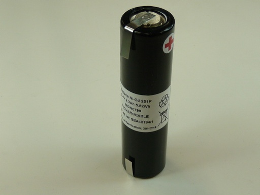 [ENIMGN0799] Pack(s) Batterie Nicd 2*VRE C2300 2S1P ST4 2.4V 2.5Ah T2