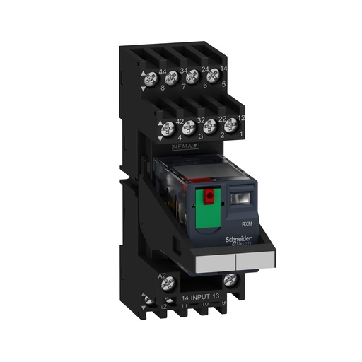 [SCHRXM4AB2B7PVM] Harmony Relay RXM - relais sur embase cont mixtes - 4OF - 6A - test+DEL - 24VAC