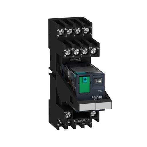 [SCHRXM4AB2BDPVM] Harmony Relay RXM - relais sur embase cont mixtes - 4OF - 6A - test+DEL - 24VDC