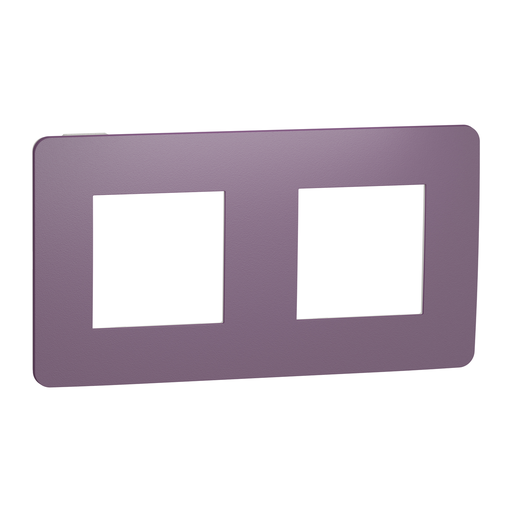 [SCHNU280414] Unica Studio Color - plaque de finition - Prune liseré Blanc - 2 postes
