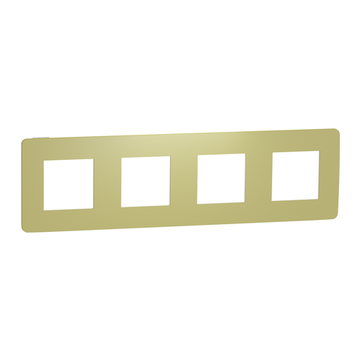 [SCHNU280811] Unica Studio Color - plaque de finition - Vert acidulé liseré Blanc - 4 postes