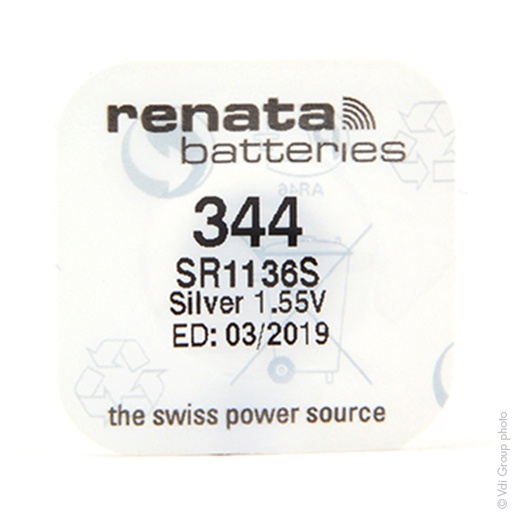 [ENIPBO7394] Blister(s) x 1 Pile bouton oxyde argent 344 RENATA 1.55V 105mAh